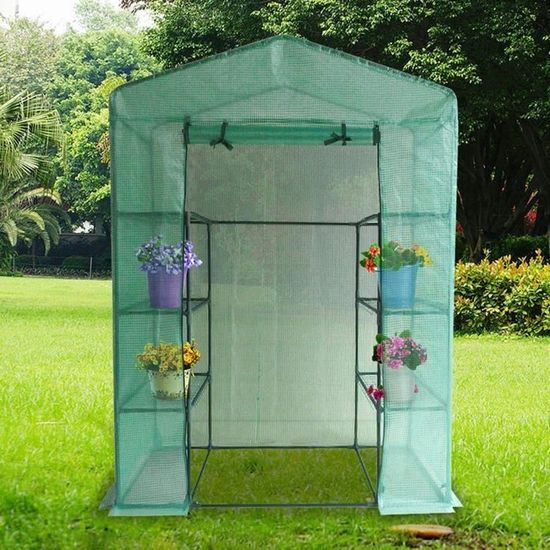 Supports de Rack à 3 Niveaux Portable Garden Green House pour extérieur et intérieur 126x69x49cm Petites serres de Plantes Delleu Mini Serre 