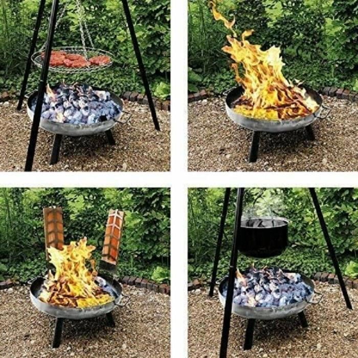 Zen Man 101600 Brasero De Jardin En Rouille Avec Support 90 Cm X 1,8 M