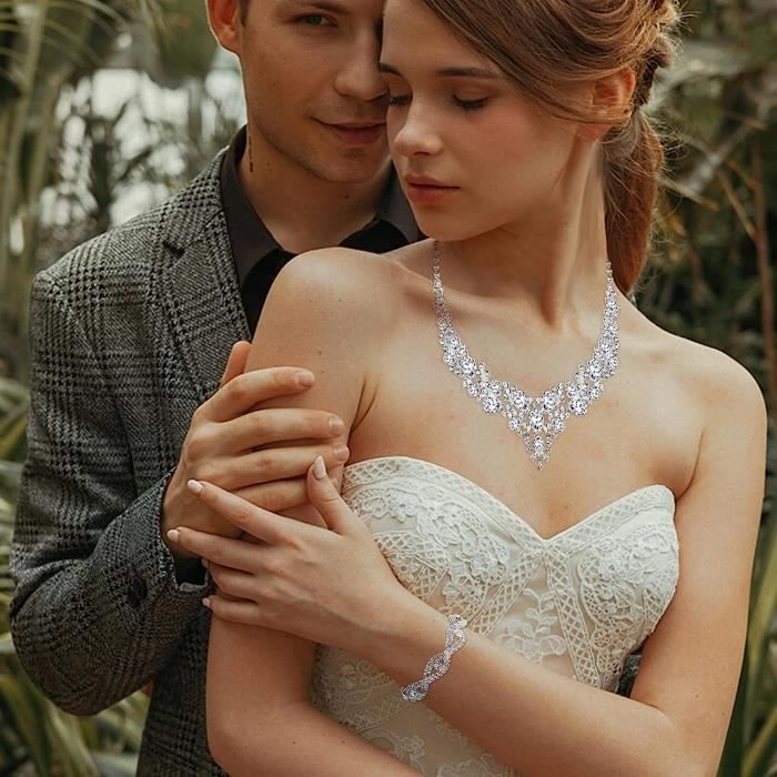 Parure Mariage Bijoux Pour Femme Cristal Bijoux De Mariee Ensemble Strass Collier Boucles D Oreilles Bracelet De Mariage Achat Vente parure Parure Mariage Bijoux Pour Femme Cristal Bijoux De Mariee En...