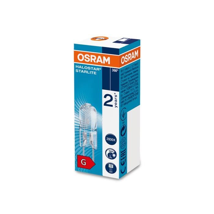 Lot De 10 Ampoules Halogènes Osram Halostar 20W G4 - 12V, 320 Lumens