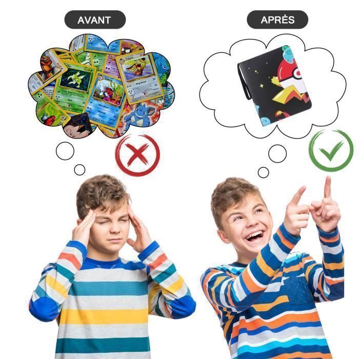 Classeur Carte 900 Cartes - 50 Pages - Album Cuir Zippé - Protection Imperméable - Cadeau Enfant