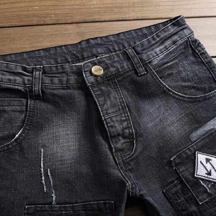 Jean biker homme outlet pas cher