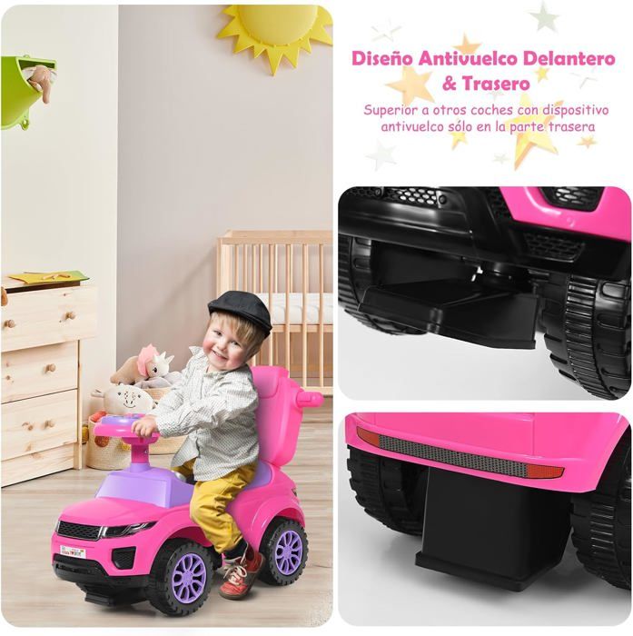 GOPLUS Scania Camion Pompier pour 1,5 Ans+, Porteur Enfant avec Klaxon, Musique, Rangement sous Siège, Phare LED Clignotant, Camion de Pompier pour Garçons & Filles, Charge 23 KG (Blanc