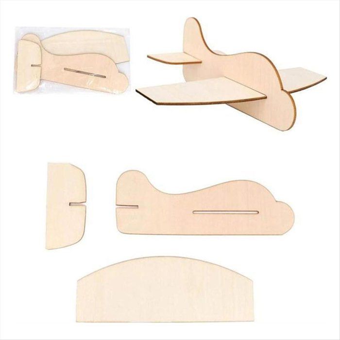 YeahiBaby – Maquette D'avion En Bois – Planeur à Assembler – Puzzle 3D – Peinture Non Incluse – Jouet Créatif – Dès 6 Ans