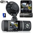 Abask J05 Pro Caméra de Voiture 4K 1080P WIFI APP Connexion DashCam Angle 170°+140°  Vision Nocturne Infrarouge Avec 64Go Carte-0