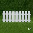 bordure de bordure de jardin blanc, clôture extérieure en pvc 4pcs, facile à enficher, bordure de clôture décorative pour par[A120]-0