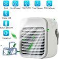 Climatiseur Mobile Silencieux Sans Fil RGB Veilleuse 4 en 1 Mini Refroidisseur D'air Portable Réglable Ventilateur Humidificateur