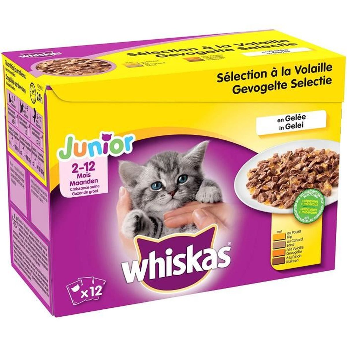 Sachets Fraicheur Pour Jeune Chat Et Chaton 2 12 Mois Selection Mixte En Gelee 48 Sachets Repas De 100g Achat Vente Boites Patees Sachets Fraicheur Pour Jeun Cdiscount