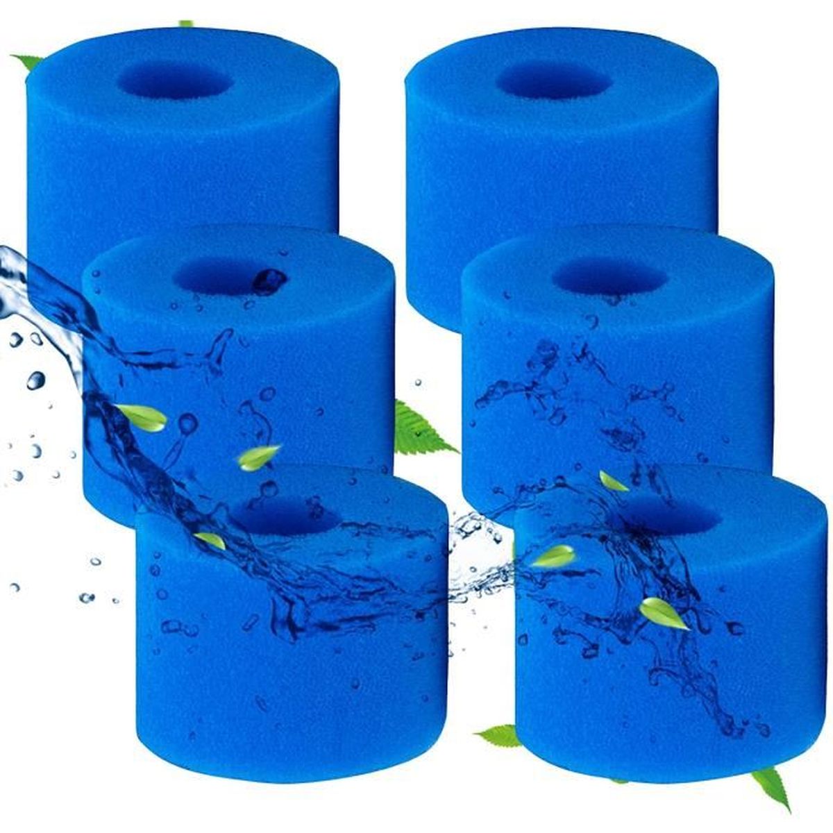 2 Éponges Filtrantes Type A Pour Piscine Intex – Réutilisables, Mousse PU Haute Densité, 20x10 Cm