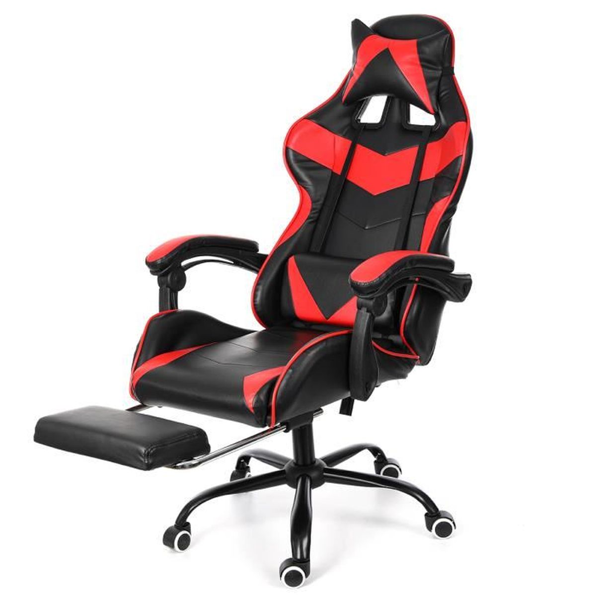 Chaise Gamer Fauteuil De Bureau Inclinable A 150 Hauteur Reglable Noir Et Rouge Prix Pas Cher Cdiscount