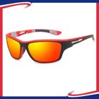 ZGKWL Lunettes de soleil de sport polarisées hommes femmes 2021 été marque uv 400 voiture vtt velo moto goggles stylé rouge