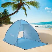 Tente de plage pliable pop-up automatique Outsunny - Protection UV - Fenêtre arrière - Grand tapis de sol