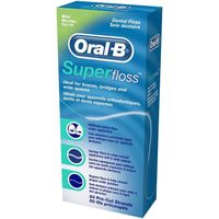 Oral-B Super Floss Lot de 12 paquets de 50 pièces de fil dentaire pré-découpé