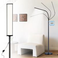 Lampadaire LED - Platine LED Lumière Blanche 12W - Tête Flexible - Lampadaire Sur Pied Salon, Bureau, Chambre - Noir