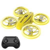 Mini Drone Télécommandé 2.4GHz pour Enfants Jouet Quadcopter pour Photographie Aérienne avec Mode sans tête - Jaune