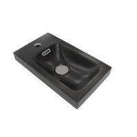 Vasque lave-mains en résine noir MOB-IN HAMPTON - Rectangulaire - A encastrer