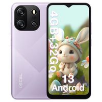OSCAL FLAT1C Smartphone 6.52" 4Go + 32 Go/jusqu'à 1To 4700mAh Android 13 8MP Caméra Téléphone portable 4G Double Sim GPS - Violet