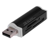 Lecteur de Carte USB 2.0, Lecteur de Carte Mémoire SD-Micro SD Haute Vitesse Card Reader MMC Memory Stick SDXC SDHC MSXC - NOIR