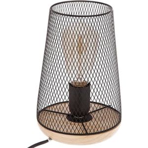 LAMPE A POSER Lampe - Métal et bois - H 23 cm - Noir