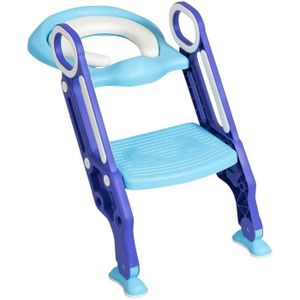 RÉDUCTEUR DE WC DREAMADE Siège de Toilette Enfant, Reducteur de Toilette Pliable en PP et PVC avec Echélle Marche Réglable