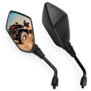 Moto Miroir 2 pièces universel rétro Rectangle métal moto rétroviseurs  Chrome 10mm pour rétroviseur moto accessoires Rétroviseur Moto : :  Cuisine et Maison