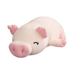 PELUCHE œil fermé blanc - 75 cm - 1 pièce poupée en peluche cochon Squishy couchée peluche cochon jouet Animal peluch