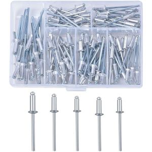 visage plat alu popnieten rivets boutons 120 pièces/set standard rivetage visage plat alu popnieten rivets boutons 120 pièces/set standard rivetage
