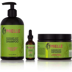 MASQUE SOIN CAPILLAIRE Mielle Organics Romarin Renforcè Shampooing & Masque & Scalp Huile pack 3