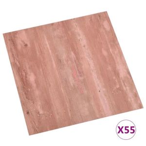 PLANCHER CHAUFFANT Planches de plancher autoadhésives en PVC rouge - CUQUE - 55 pcs - 5,11 m²