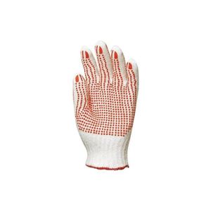 GANT DE CHANTIER Lot 12 paires de gants polyester / coton tricoté avec picots sur les 2 faces