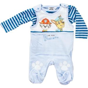 Paw Patrol - Pyjama personnalisé pour garçon - Pyjama à Manches Longues Bleu Marine - Vêtements de Nuit 100% Coton - Marchandise Officielle 2/3 Ans