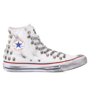 converse blanche cuir montante