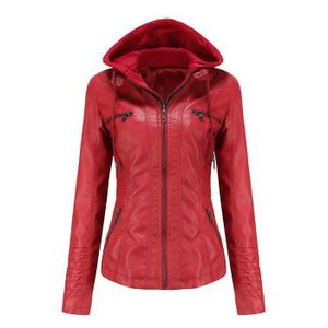 Veste capuche simili cuir femme Cdiscount