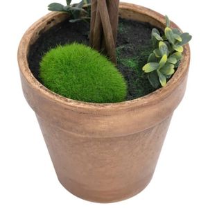 FLEUR ARTIFICIELLE YESM Plantes de buis artificiel 2 pcs avec pots Boule Vert 41 cm NOUVEAU Excellent