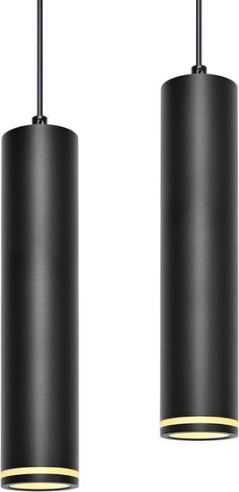 2 Pack Suspension Luminaire Blanc 30cm Cylindre Moderne GU10 - Câble Réglable Cuisine Salon