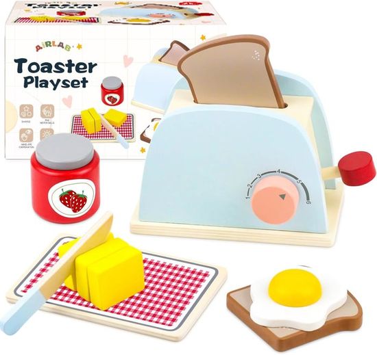 Airlab Services à Thé Bois, Accessoire Jouet Cuisine Enfant Bébé, Jeux de Rôle en Parti du Thé, Jouet Extérieur Éducatif Montessori, Cadeau Créatif
