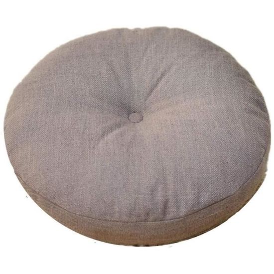 Coussin Rond Épais En Lin – Diamètre 45 Cm, Épaisseur 15 Cm, Pour Sol, Méditation, Siège D’Appoint