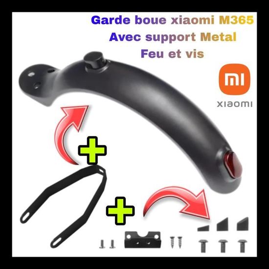 Garde-boue Arrière Pour Trottinette Xiaomi – Support Métal, Compatible M365/Pro/1S – Anti-éclaboussures, Feu Arrière Inclus
