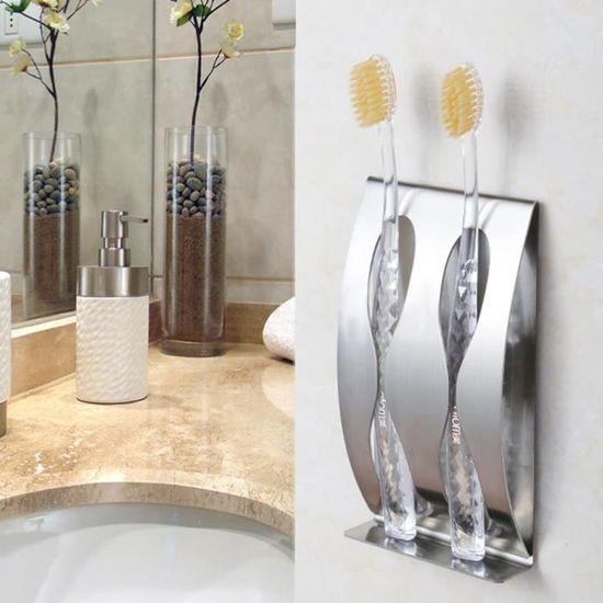 Switty support de brosse à dents mural Mounted-durable support pour rasoir en acier inoxydable avec autocollant pour salle de bain 