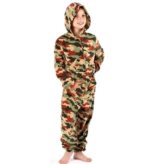 i-Smalls One 07 Grenouill/ère Avion Camouflage Laine Polaire avec Une Capuche Gar/çon