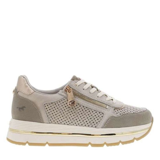 Baskets Femme à Talon Compensé - Style Sport-Chic En Cuir Et Strass - Confortables, Respirantes Et Antidérapantes - Pour Marche, Ville, Casual