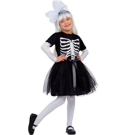 Costume D'Halloween Fille - Robe Squelette Arc-en-ciel - Taille S M L - Polyester Vibrant - Pour Fête Et Cosplay