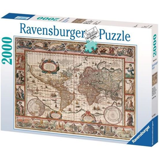 Puzzle 2000 pièces - Mappemonde 1650 - Ravensburger - Puzzle adultes - Dès 14 ans