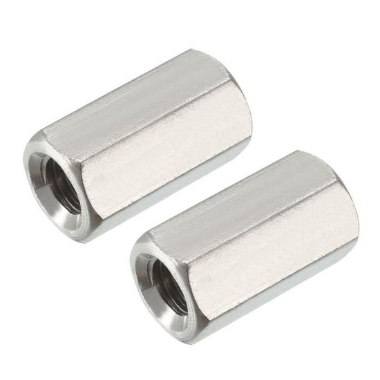 4 Écrous à Embase Hex M10x1.25mm - Acier Inox 304, 10x22mm, Filetage Métrique