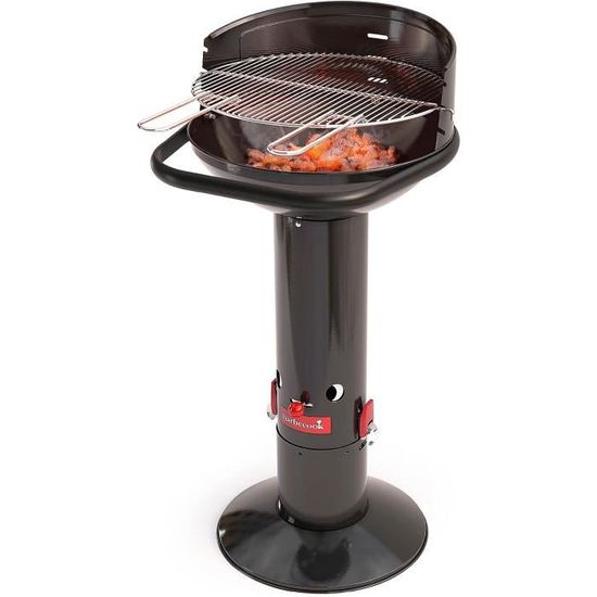 Grille Ronde Pour Barbecue - Diamètre 50 Cm En Acier Chromé Avec Manche En Bois - Pour Cuisson Uniforme Et Facile à Nettoyer - 6