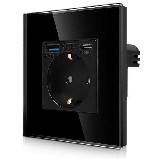 CNBINGO Prise Simple Avec 2 Ports USB (charge Rapide De 20 W