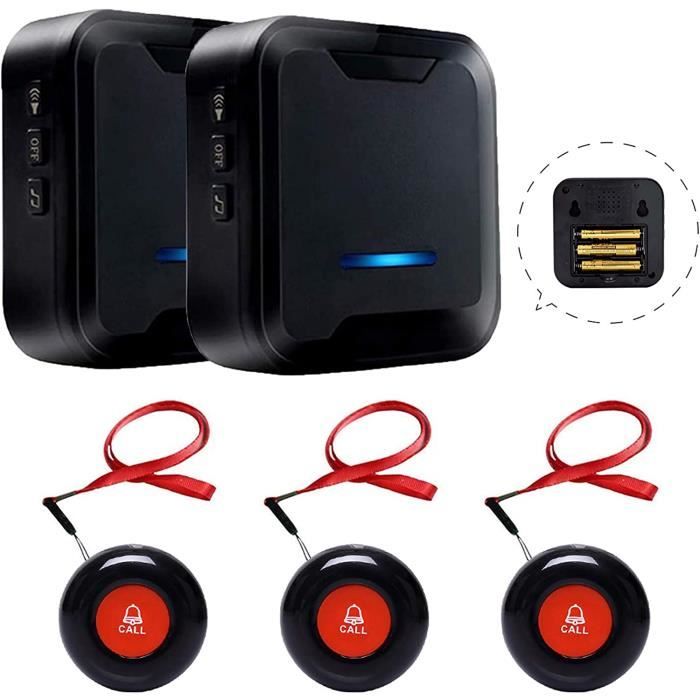 Système D'appel Infirmier Sans Fil - 6 Boutons + 2 Récepteurs - Avec Lumière LED - Pour Personnes âgées Ou Dépendantes - Neuf