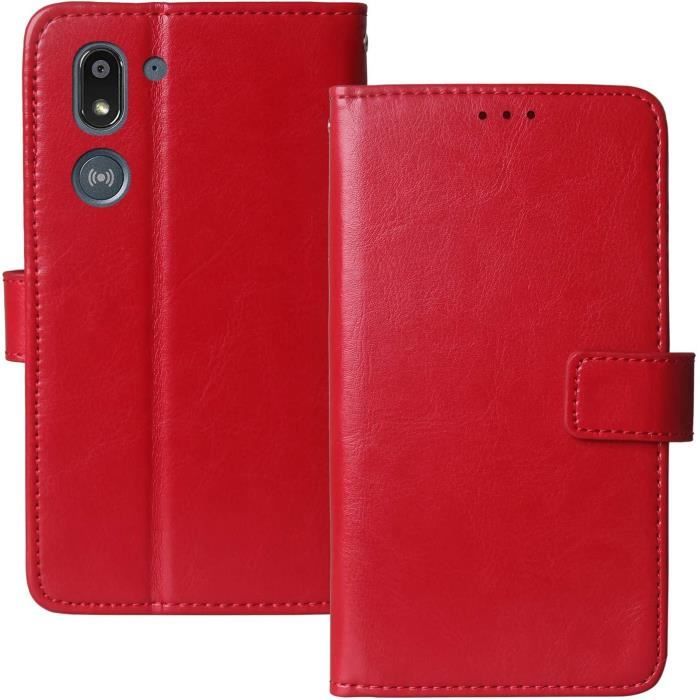 Etui antichoc en cuir Cas TPU Silicone pour Doro 8050 ROUGE