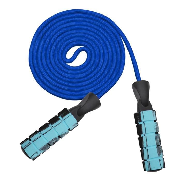 Corde à sauter professionnelle Longueur de la corde à sauter 2.8M réglable en mousse à mémoire souple -Bleu