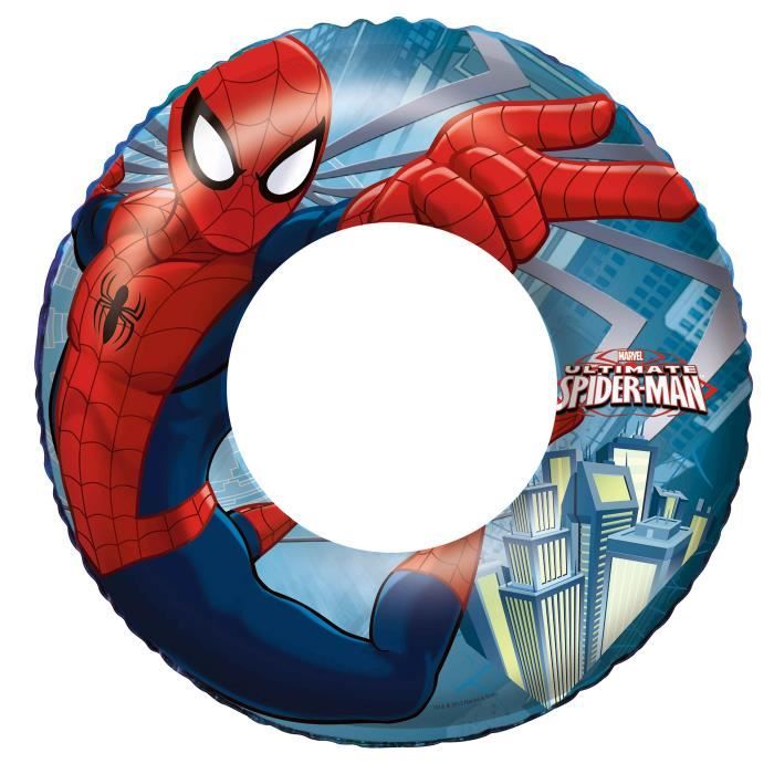 Bouee gonflable Spider-man. Diametre : 56 cm. Ideale pour la piscine ou la plage